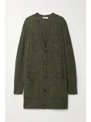 [LAFAYETTE 148] LAFAYETTE 148 - Cashmere-blend Cardigan - Army green - small small Green