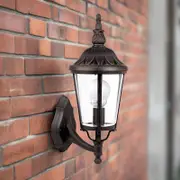 Lucca Round Wall Lantern E27 IP44 in Brown Superlux Lighting - DUW377-BR