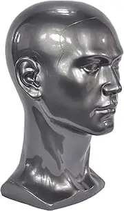 Eigell Mannequin Head Man Dummy for Scarf Hat Sunglass Display Manikin Head , Black