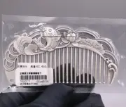 Solid S999 Fine Silver 999 Head Massage Fish Tail Healthy Hair Comb 62-63g