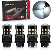 4-Pack 1000 Lumens Super Bright 3157 3156 3057 3056 3157K LED Bulbs 6000K Xenon White 24-SMD LED Chipsets with Projector for Backup Reverse Lights, Parking Lights, Daytime Running Lights