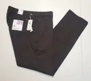 $228 New BRAX Evans Triple Stone Flat Front Chino Pants Men's 38x34 Dark Brown