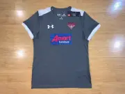 ESSENDON BOMBERS 2020 AFL UNDER ARMOUR GREY TRAINING SHIRT GUERNSEY WOMEN SMALL