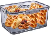 Bread Box with Lid for Kitchen Counter, 10L Airtight Loaf Bread Storage Containe