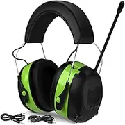 Gardtech Bluetooth Hearing Protection with Radio AM FM MP3 Safety Ear Protectors Noise Protection Headphones for Men and Women Blue, Green, Norm