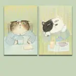 居家貓咪插畫明信片🎑套組 一套兩張 可愛貓咪明信片 萬用卡