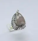 Silver Plated Poison Ring For Women & Girl With Natural Rose Quartz Gemstone PR5