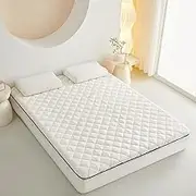 Full Size Japanese Futon Mattresses, Thick Folding Sleeping Pads Roll Up Tatami Floor Mats, Sofa Couch Beds Suitable for Guests, Camping UE-MAOLU(White,90 * 200cm)