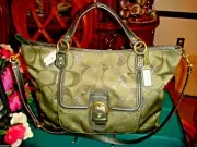 Authentic Coach Campbell Signature Metallic Izzy Satchel NWT F26241 $398 MSRP!