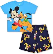 [Disney] Mickey Mouse and Friends Boys’ Short Sleeve T-Shirt and Shorts Set for Infant, Toddler and Little Kids
