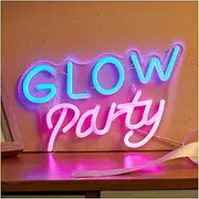 Hanging Art Neon Signs Glow Party LED Neon Sign Holiday Aesthetic Room Decoration Party USB Powered Illuminated Home Decoration Wall Mountable Light 29.3cmx17.7cm