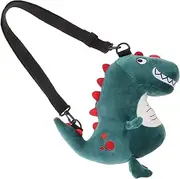 [ANDRESLAD] Cartoon Coin Purse Dinosaur Theme Zipper Coin Holder Mini Wallet Safe Plush Material for Boys and Girls