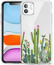 Case Compatible with iPhone 11 Clear with Design Slim Protective Soft TPU Bumper