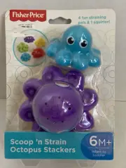 Fisher-Price Scoop 'n Strain Octopus Stackers Bath Water Toy 6m+ FHG02 *NEW*