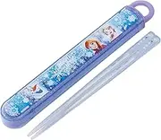Skater ABS2AMAG Children's Chopsticks & Chopsticks Case Set, 6.5 inches (16.5 cm), for Lunch Box, Antibacterial Treatment, Easy to Open Slide Type, Made in Japan, Disney Frozen 25, Girls,