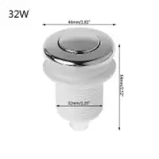 Air Pressure Switch On Off Push Button For Bathtub Garbage Disposal Whirlpool White 32mm