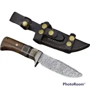 handmade Damascus Sharp Skinner Knife Everyday Carry Small Knife included sheath
