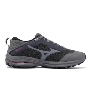 【MIZUNO 美津濃】WAVE RIDER GTX SW 女鞋 寬楦 防水 運動 慢跑鞋 黑灰(J1GD218022)