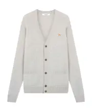 Maison Kitsuné Fox Patch Knitted Cardigan XL,XS,L,M White