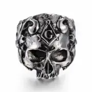 NEW HANDMADE Olmec Apocalypse stainless steel Skull of the Masonic Order size 11