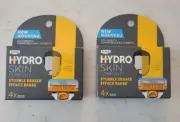 2 Schick Hydro Skin Comfort Stubble Eraser Razor Refills 8 Cartridges (2 Pack)