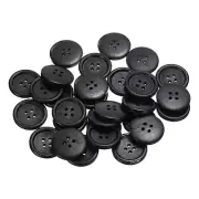 30pcs Wooden Sewing Button 25mm 4 Holes Round Craft Buttons, Black