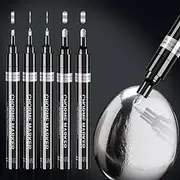 DAPAWIN 5 Liquid Gloss Mirror Paint Markers - Silver Mirror Maker for Touch Up Repairing Model Painting Plastic Metal Resin DIY Art Projects, Oil-based Permanent Waterproof, Silver Metallic Reflective