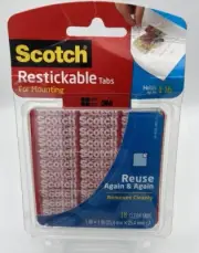 Scotch Restickable Tabs For Mounting Removable 18ct Reusable Holds Up To 1 lb