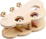 Cat Scratching Mole Whack Toy, Wooden Game Scratcher Board, 11.02x8.27 Inches Interactive Toy for Small, Medium, and Large Cats, Indoor/Outdoor Use, Backyard, Bedroom