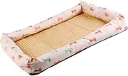 Happyyami Pet Cooling Mat Summer Rattan Grass Cooling Cushion for Dogs Cozy Sleeping Pad S Breathable Comfortable and Durable Design for Pets
