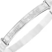 Sterling Silver Happy Birthday Baby Bracelets Bangle Baby Shower Baptism kids