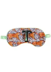 Jessica Russell Flint T Is For Tiger Silk eye Mask - Orange - One Size One Size