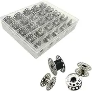 25 Pcs Metal Bobbins for Sewing Machine with Storage Box, A Class 15 Universal Bobbins in Case Compatible for Brother, Janome, Singer, Bernina, Toyata, Anime, Kenmore, Elna, Babylock by LeBeila