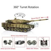 Henglong 7.0 3889 Leopard2A6 RTR RC 1/16 Tank Barrel Recoil 360° Turret Yellow