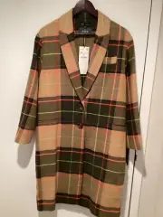 Zara Trf collection Picchi fabric Checkered Coat Size M/ New