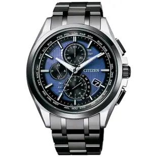 【CITIZEN 星辰】光動能 商務風範電波鈦金屬計時男錶-藍/41mm(AT8044-72L)