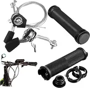 Outanaya 1 Set Handlebar Grips Speed Lever Twist Shifters for Bike Replacement Parts Kit Black