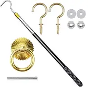 Ladder Traction System Kit, Ladder Traction System - Hook Set for, Metal Ladder System | Folding Reach Rod Tool Accessories For Stairs,
