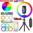 RGB 10" Phone Selfie LED Ring Light & Stand For Youtube Tiktok Makeup Video Live