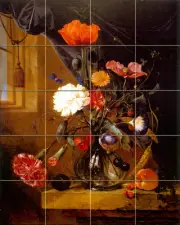20 Tiles Art Jan Davidsz de Heem Flowers Mural Ceramic Backsplash Bath Tile #269