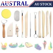 13Pcs Ceramic Pottery Clay Sculpting Carving Modeling Tools Kit for Beginners AU