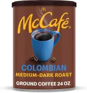 McCafe Colombian, Medium-Dark Roast Ground Coffee, 24 oz Canister