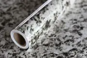 Kitchen Countertop Overlay Faux Granite Marble Black White Grey Peel & Stick 20'
