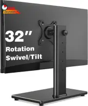 Single Monitor Stand VESA Mount for 13-32 Inch Screens, Free-Standing Monitor Ri