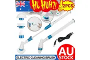 2PCS Rechargeable Spin Scrubber Electric Turbo Scrub Cleaning Brush Cordless Kit