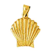 14K Gold 18MM Scallop Shell Pendant