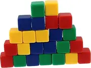 KONTONTY 24Pcs Smooth Acrylic Square Corner Dices Color Cognitive Game Props for Early Education and Interactive Learning Activities