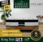 Luxury Bedding 31cm Foam Mattress Euro Top Pocket Spring Medium Firm 5Yrs King
