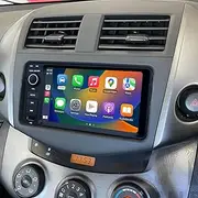 Linux System Car Radio Stereo Carplay Android Auto Upgrade Replacement for Toyota RAV4 Corolla Kluger Yaris Tarago Hiace, QLED Capacitive Touchscreen, Free Rear Camera (Retain The Original Camera)