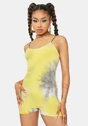 Energy Met Tie Dye Cami Strap Romper